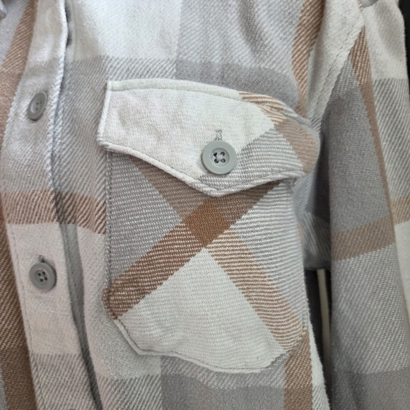 BC Clothing Brown And Grey Plaid Utility Jacket for Women Size L - Picture 5 of 7